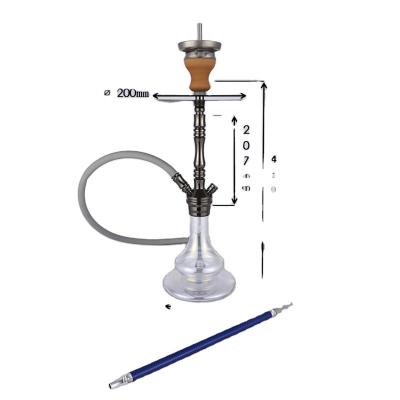 China New Model Stainless Steel PUM Middle Air Valves Silicone Hose Double Stainless Steel Shisha Hookah With Hand Blown Glass for sale