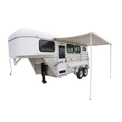 China Picking Horse Top Selling Horse Float High Level Gooseneck Horse Trailer With Windows for sale