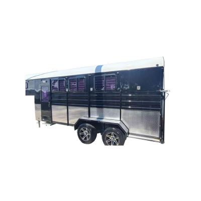 China Take Horse Good Quality Promotional Luxury 2 Horse Float Gooseneck Various Horse Trailer With Windows for sale