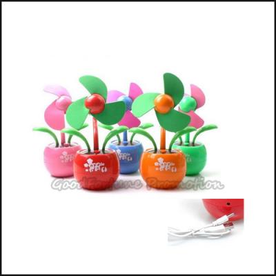 China Hot Sale Customed promotional Eco ABS apple sun desk usb flower mini fan printed logo gift for sale