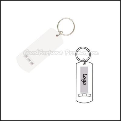 China Hot Sale promotional white advertising keychain keyrings with whistle sports gift for sale