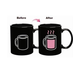 China New creative gift product cup colour change  temperature sensing ceramic mugs cup for sale