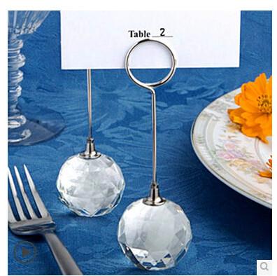 China New creative promotion gift product crystal stand business card party wedding holder clip for sale