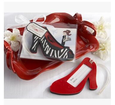 China New creative promotion gift product wedding gift hing heel shoes luggage tag label for sale