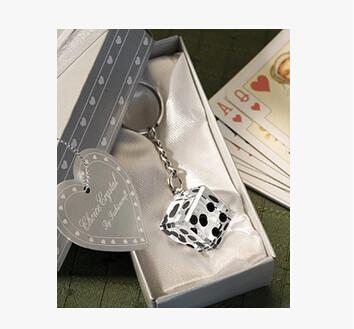 China New creative promotion gift product wedding gift crystal dice keychain keyrings for sale