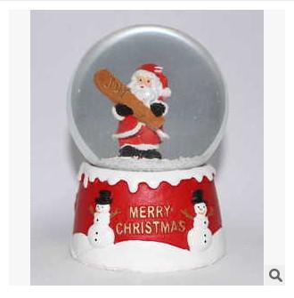 China New creative promotion gift christmas santa clause resin led snow glass ball event supplie for sale