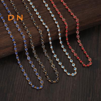 China Dina Factory Wholesale Colorful Turkish 18K Blue Eyes Scarf Stainless Steel Necklace Evil Eye Romantic Gold Plated Necklace Women Gifts for sale