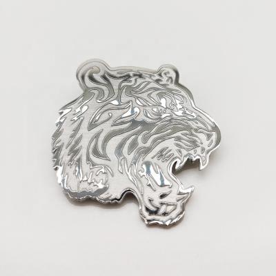 China Dina Wholesale Stainless Steel Hip Hop Punk Tiger Head Men Silver Animal Engrave Stainless Steel Brooches Jewelry for sale