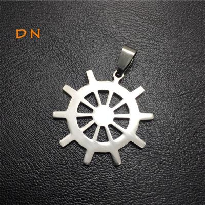 China Dina Hot Selling Skull Rudder Leaves Dollars Toss Music Sign Feather Necklace Stainless Steel Pendant Accessories For Jewelry SA00003 for sale