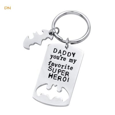 China Custom Engraved Brand Stainless Steel Bat Dina Fashion Fathers Day Gift YOU ARE MY DINNER HERO Main Stainless Steel Chain Jewelry for sale