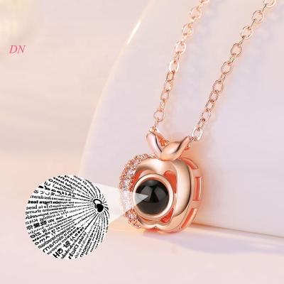 China Dina 2021 FASHIONABLE Fashion Charms Apple Shape Projection Choker Crystal Necklace Korean Fashion Necklace 100 Languages ​​Customize Jewelry for sale