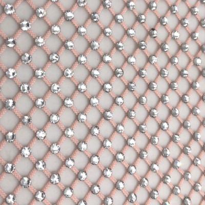 China New Mesh Fabric Ironing Cloth ab Elastic Rhinestone Flatback Stylish Shoes Decoration for sale