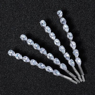 China Brilliant Broken Crystal Hair Clip Hair Clip Barrette Boutique Soft Zircon Rhinestone for sale