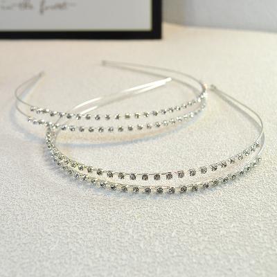 China Headwear European and American simple fine fashion metal circle hair band luxury rhinestone style rhinestone headband for sale