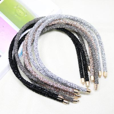 China European and American style full rhinestone headband for ladies retro Crystal Thin Headband simple hair accessories for sale