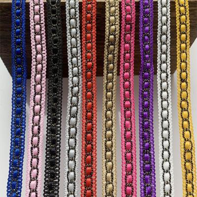 China Recyled 1.2cm Small Flower Lace Up DIY Webbing Clothing Accessories Bag Edge Fabric Jewelry Ribbon for sale