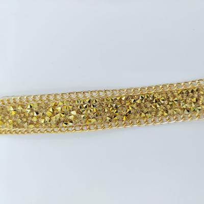 China Handmade Flatback Crystal Rhinestone Trim Chain Shiny Glitter Rope Wedding Dress Decorative for sale