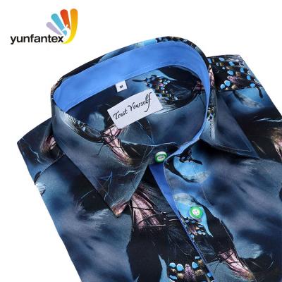 China Breathable 2020 New Custom Design Colorful Digital Print 100 Cotton Mens Hawaiian Fashion Clothing Shirt for sale