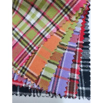 China 2021 Shrink-Resistant Flannel Fabric 100% Cotton Yarn Dyed Linen Tartan Plaid Flannel Fabric For Shirts Checks For Shirt for sale