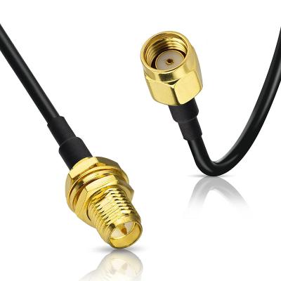 China RP-SMA Antenna Extension Cable Male to RP-SMA Female Antenna Extension Cable 5m RG174 WiFi Coaxial Cable for sale