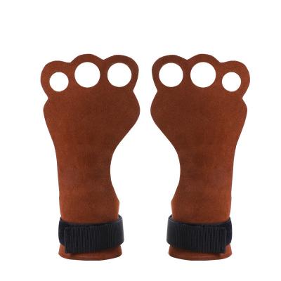 China Non-Slip 3 Hole For Crossfit Weightlifting Powerlifting WOD Fitness Pull Ups Gym Muscle Lifts Palm Protection Hand Guards for sale