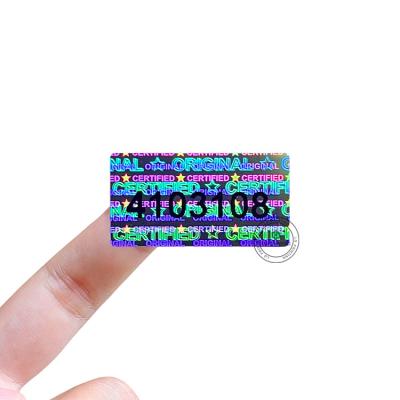 China Foil Waterproof Silver Custom Holographic Label Printing Logo With GENUINE SAFE Bottom for sale