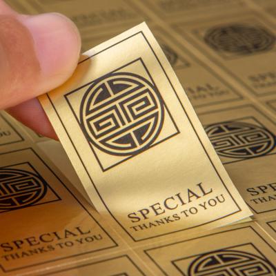 China Waterproof custom gold foil silver label sticker printing with good price for sale