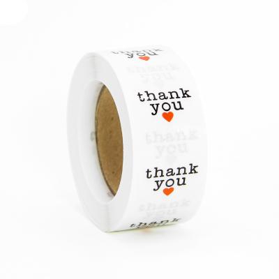 China Waterproof 1 Inch Transparent Clear Custom Thank You Sticker Roll Label for sale