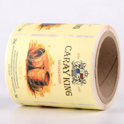 China Red Wine Bottle Sticker Label Waterproof Adhesive Paper Private Printing for sale