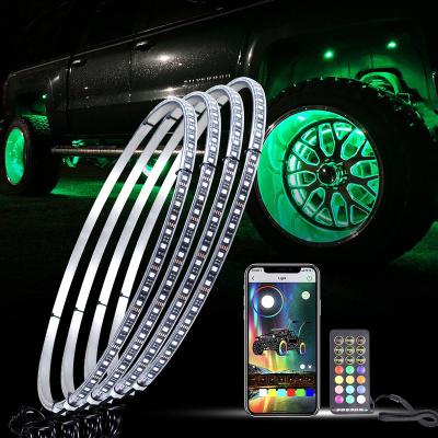 China Universal Led Turn Signal Colorful Car Tire Wheel Lights Energy RGB Car Wheel Led Light For Car Singal Row for sale