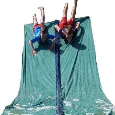 China Custom PVC waterslide children outdoor sports competition double border waterslide single spraying summer water slide for sale