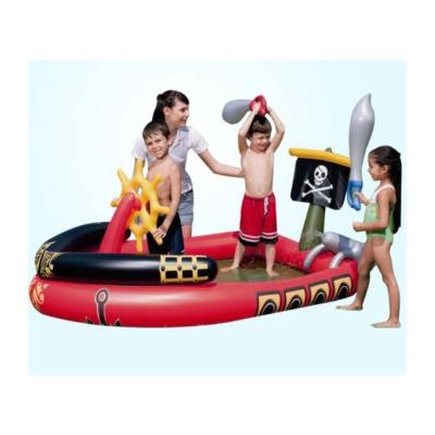 China Outdoor Sports Toys Center Picsinas Inflatable Crocodile Sprinkler Kids Pool Water Slide Paddling Pool for sale