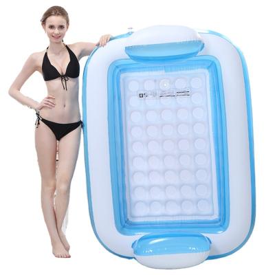 China Outdoor Sports Rectangular Shape Blue Indoor Adult Inflatable Ball Pool for sale