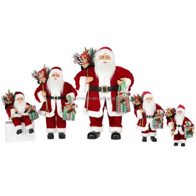 China Navidad 30~180cm Cloth Christmas Santa Claus With Gift Bag And Traditional Party Decoration Figurine Holiday Ornament Housing Mix for sale