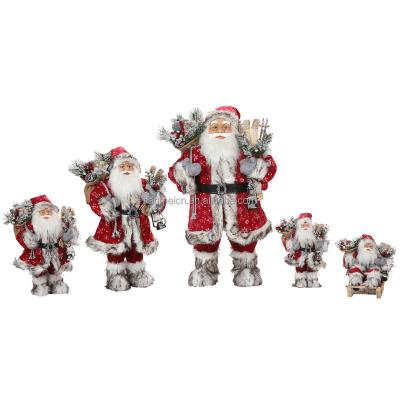 China 30~180cm Cloth Christmas Navidad Santa Claus With Tennis Racket Christmas Tree Hanging Ornaments Collectible Figurine Supply Home Festival for sale