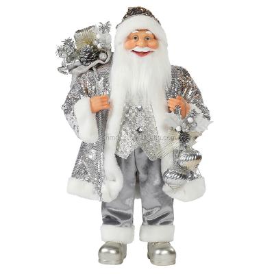 China 30~110cm Cloth Christmas Standing Santa Claus Decoration Festival Holiday Figurine Collection Traditional Christmas With Gift Bag Ornament for sale