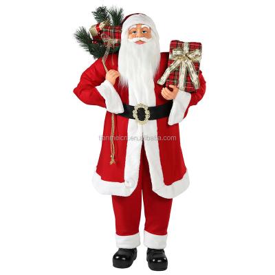 China 30~110cm Cloth Christmas Standing Traditional Santa Claus Figurine Collectible Christmas Santa Display Ornament Decoration Festival Holiday for sale