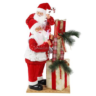 China Cloth 70/100cm Christmas Santa Claus With Lighting Gift Toy Ornament Decoration Festival Holiday Figurine Collection Traditional Christmas for sale