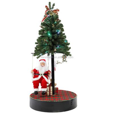 China Latest Fabric 120cm Christmas Decoration Santa Claus Display Navidad Led Light Ornamental Figurine Navidad Christmas bolsas de regalo for sale