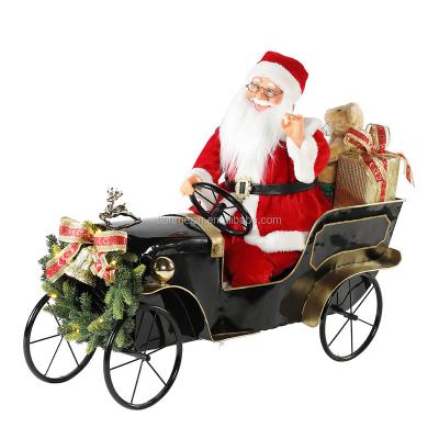 China Holiday decoration & Christmas plush Christmas figurines holiday ornaments music Christmas decoration Santa Claus animated huge gift Xmas decoration large for sale