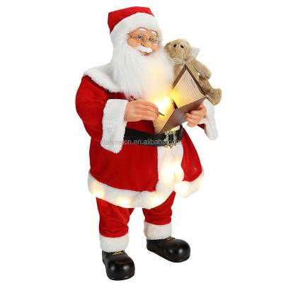 China Holiday decoration & Music Decoration Christmas Gift Big Large Santa Claus Animated Custom Plush Christmas Navidad Santa Claus Ornament Christmas Figurine for sale