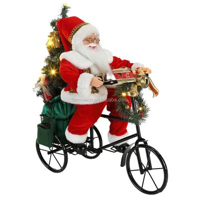 China Custom Cloth 45cm Tricycle Light Christmas Decoration Figure Collection Cloth Holiday Festival Holiday Festival Santa Claus regalos de navidad for sale