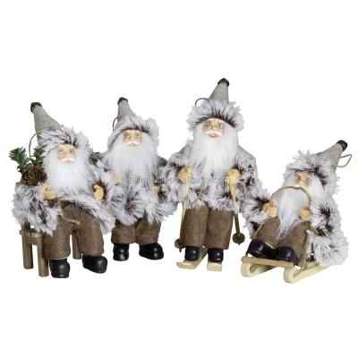 China 18CM Plastic Little Santa Claus Figurine Holiday Christmas Decoration Ornaments Christmas Present Tree Supplies Party Decor Hanging Toy for sale