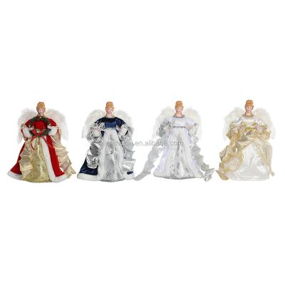 China Handmade Angel Figurines Collection Doll Christmas Festival Christmas Holiday Ornaments Decorations Cloth 23~40cm Xmas Tree Top for sale