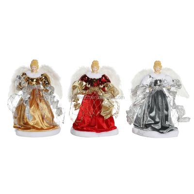 China 23cm Cloth 23cm Christmas Plush Angel Figurines Doll Cloth Handmade Tree Ornament Christmas Holiday Festival Christmas Top Series Decorations for sale