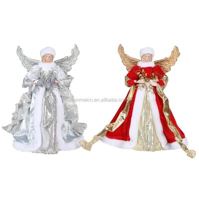 China 23~46cm Cloth Christmas Tree Top Angel Ornaments Ornaments Christmas Tree Top Christmas Festival Holiday Decoration New for sale