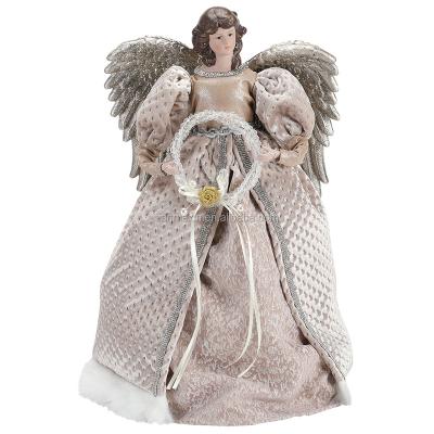 China 42cm Cloth Christmas Tree Top Angel Ornaments Ornaments Christmas Tree Top Christmas Festival Holiday Decoration New for sale