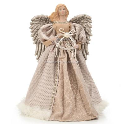 China Plastic Elegant Fashion 40cm Angel Christmas Tree Top Ornament For Home Decoration Holiday Series Cloth Doll Party Artwork Christmas Item for sale