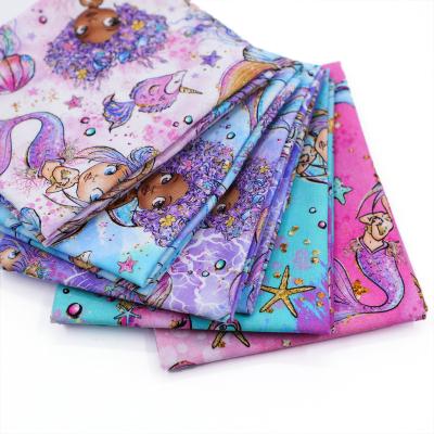 China Little Animal Mermaid Shrink-Resistant Cotton Fabric For Sew Clothes Home Decor 100% Cotton Fabric For DIY Quilting Patchwork Material for sale