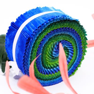 China Shrink-Resistant 40 Pieces Subtract Green And Blue Jelly Roll Fabric Good Quality Color Mixer Price From Jelly Roll Quilt Fabric Wholesale for sale